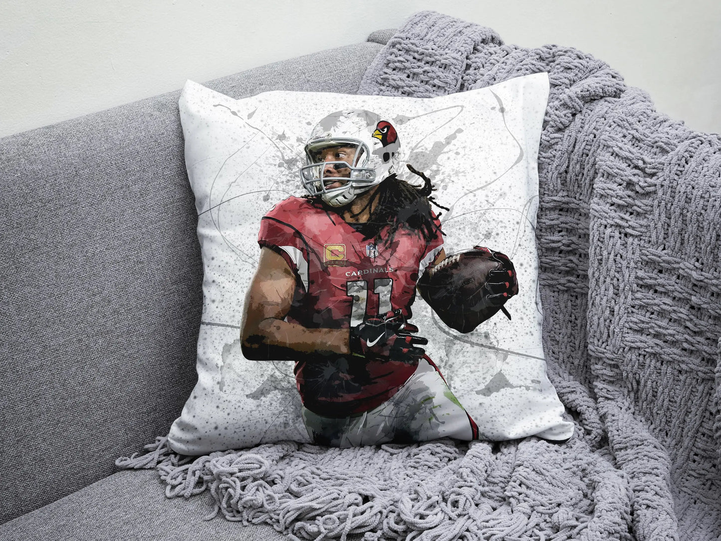 Almohada con efecto salpicadura de Larry Fitzgerald Jr.