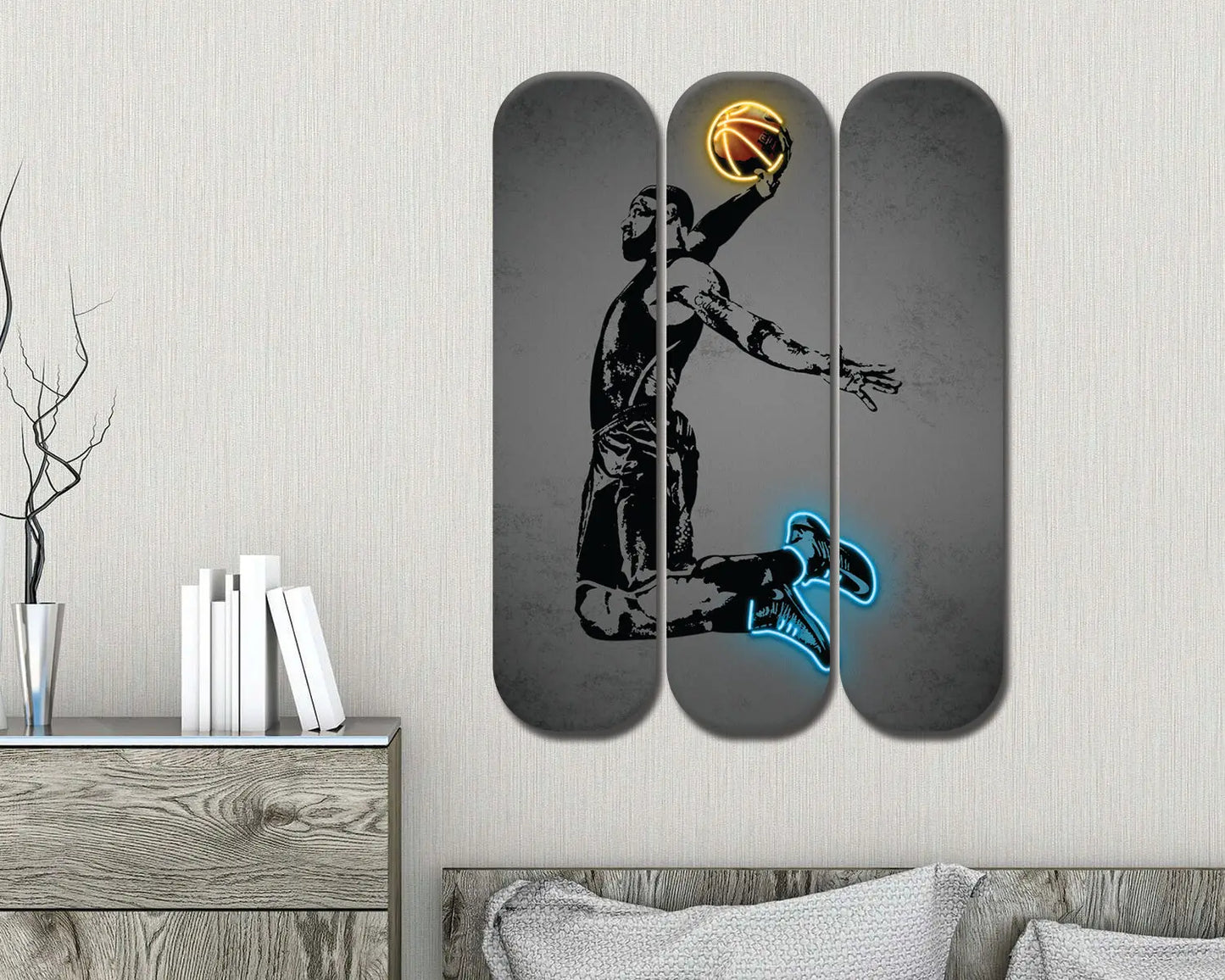 Arte mural de patineta acrílica de Lebron James