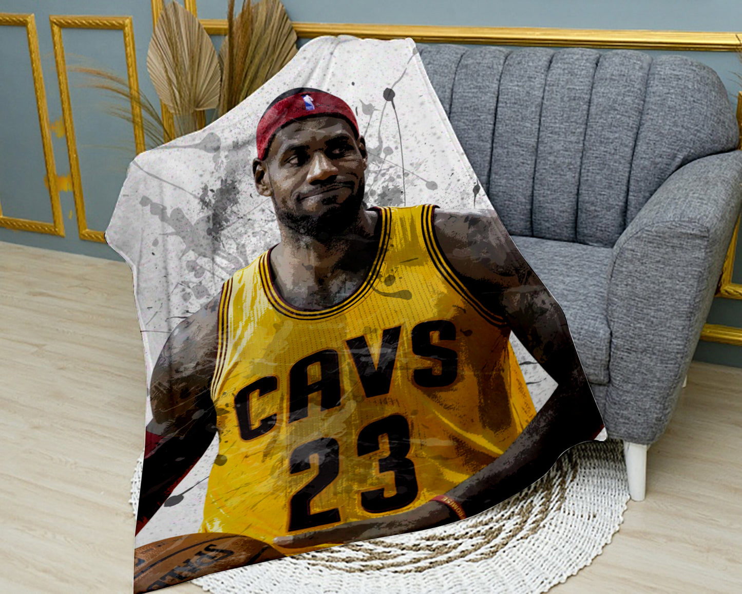 Manta polar con efecto salpicado de LeBron James, estilo 1