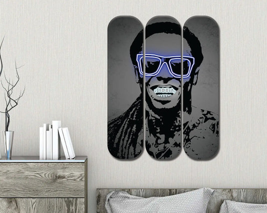 Arte mural de patineta acrílica de Lil Wayne