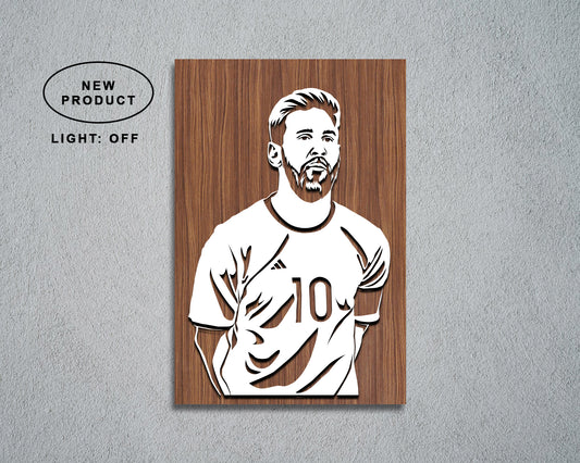 Lionel Messi LED Wooden Decal