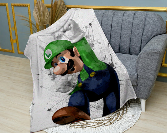 Luigi Splash Effect Fleece Blanket