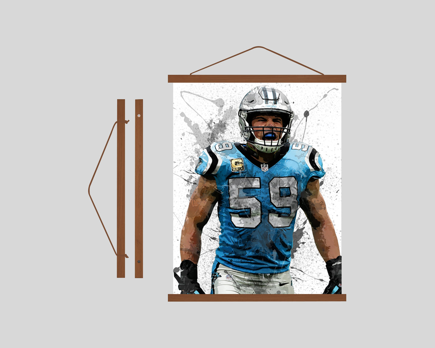 Luke Kuechly Hanging Frame