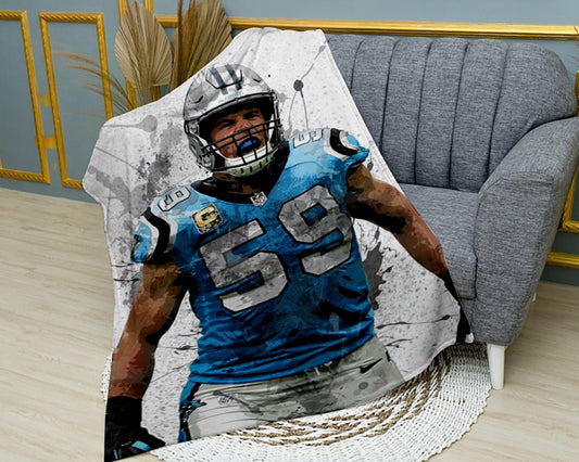 Luke Kuechly Splash Effect Fleece Blanket