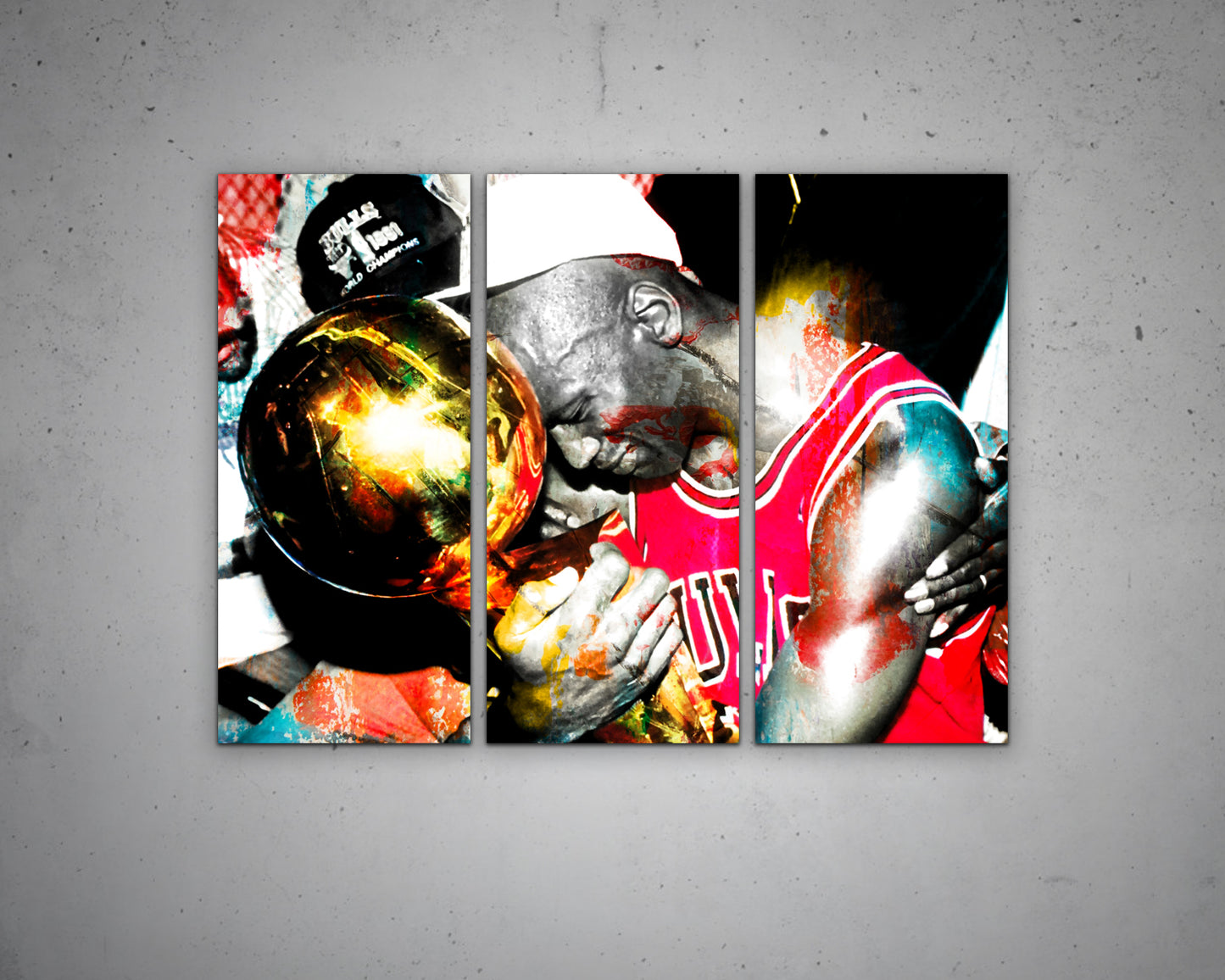 Arte mural multicolor de Michael Jordan