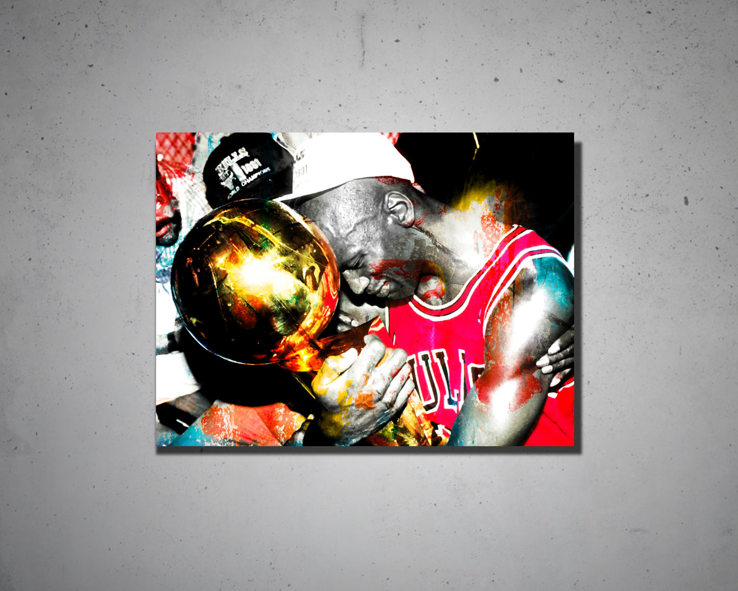 Arte mural multicolor de Michael Jordan