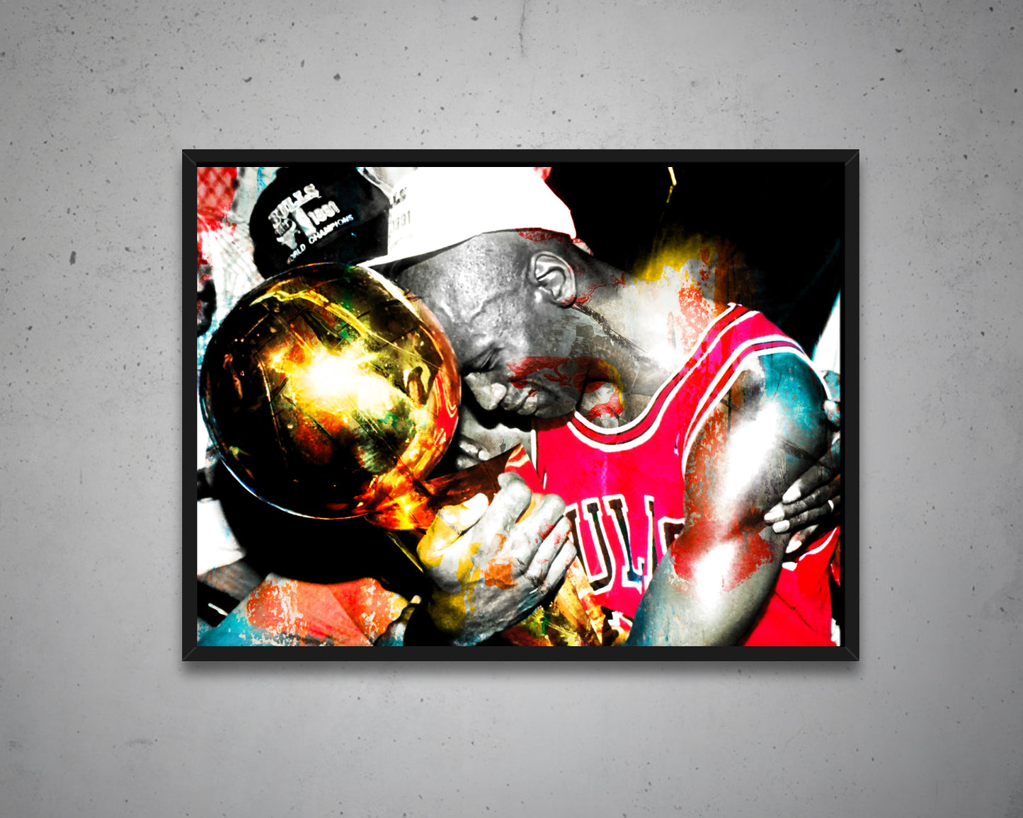 Arte mural multicolor de Michael Jordan