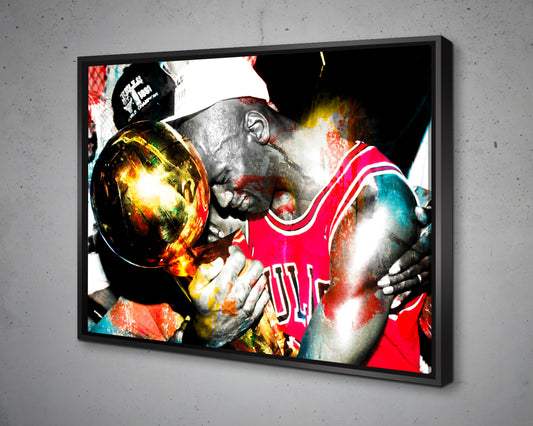 Arte mural multicolor de Michael Jordan