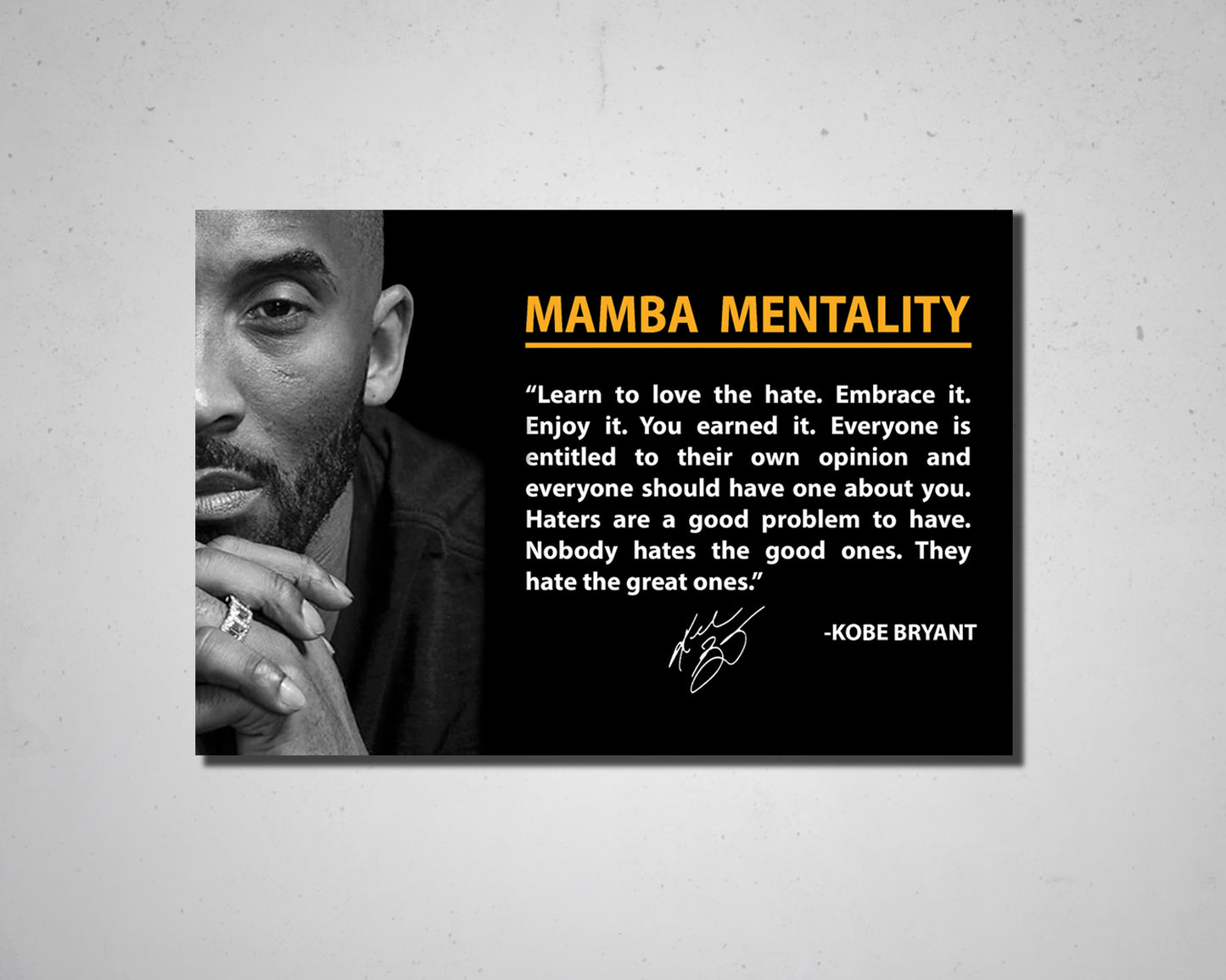 Lienzo decorativo con la mentalidad de Mamba de Kobe Bryant