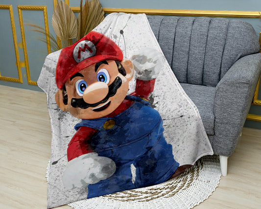 Mario Series Splash Effect Fleece Blanket