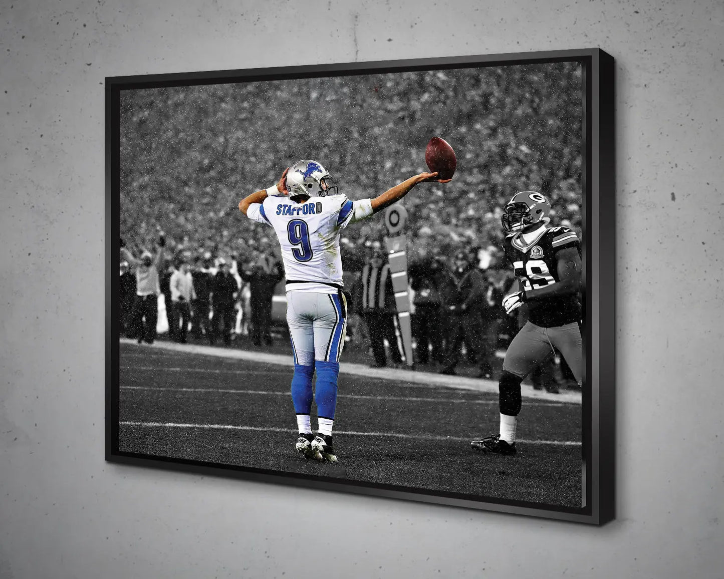 Matthew Stafford Black & White Canvas Print | NFL Wall Art