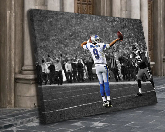 Matthew Stafford Black & White Canvas Print | NFL Wall Art
