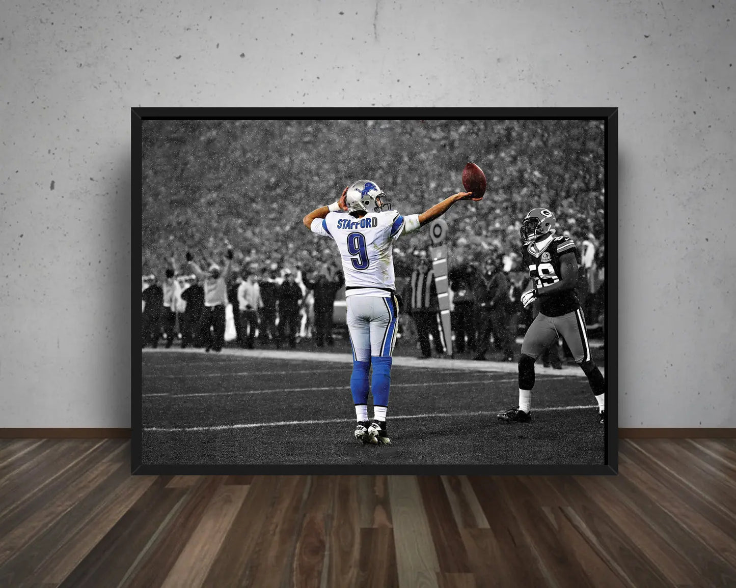 Matthew Stafford Black & White Canvas Print | NFL Wall Art