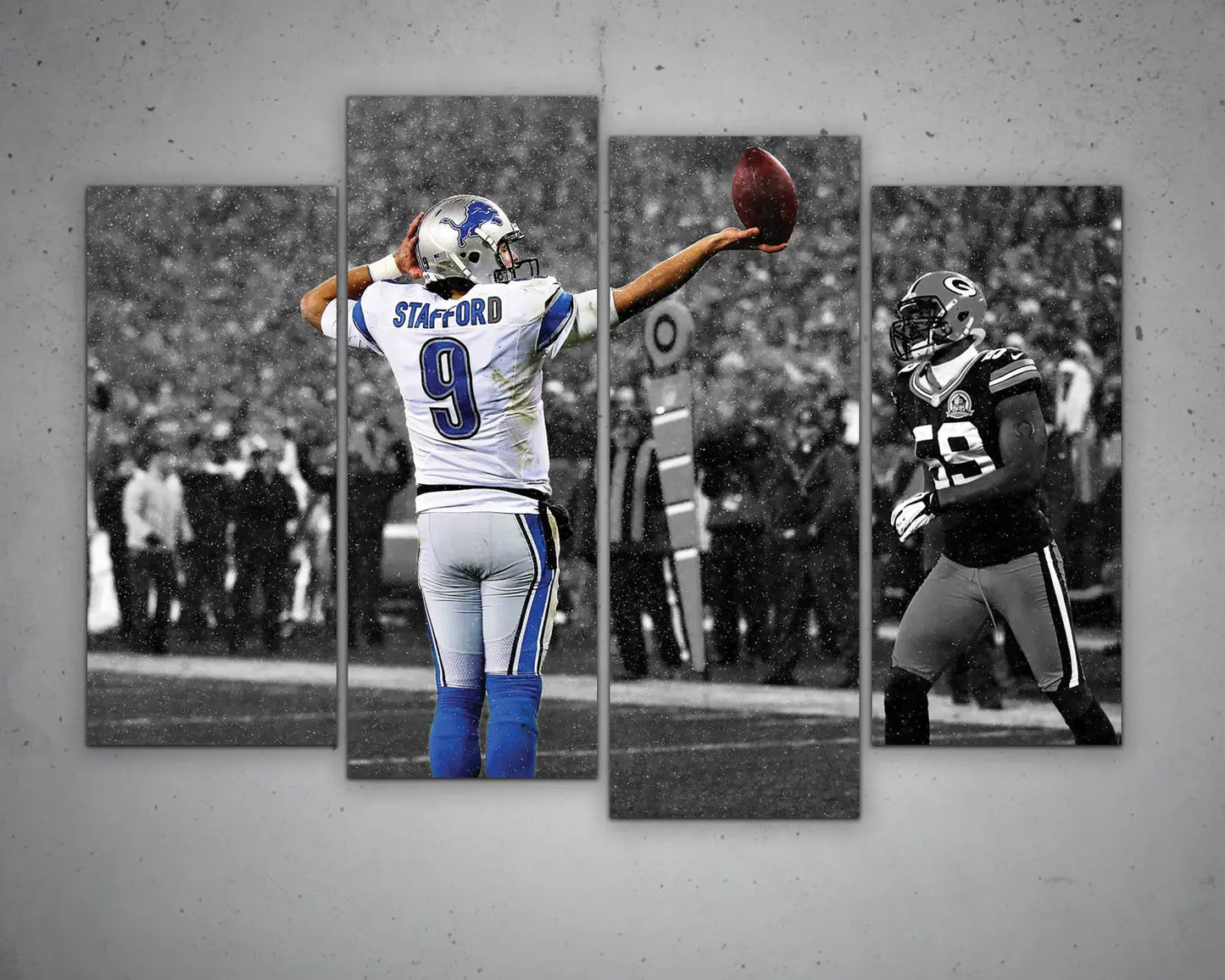 Matthew Stafford Black & White Canvas Print | NFL Wall Art