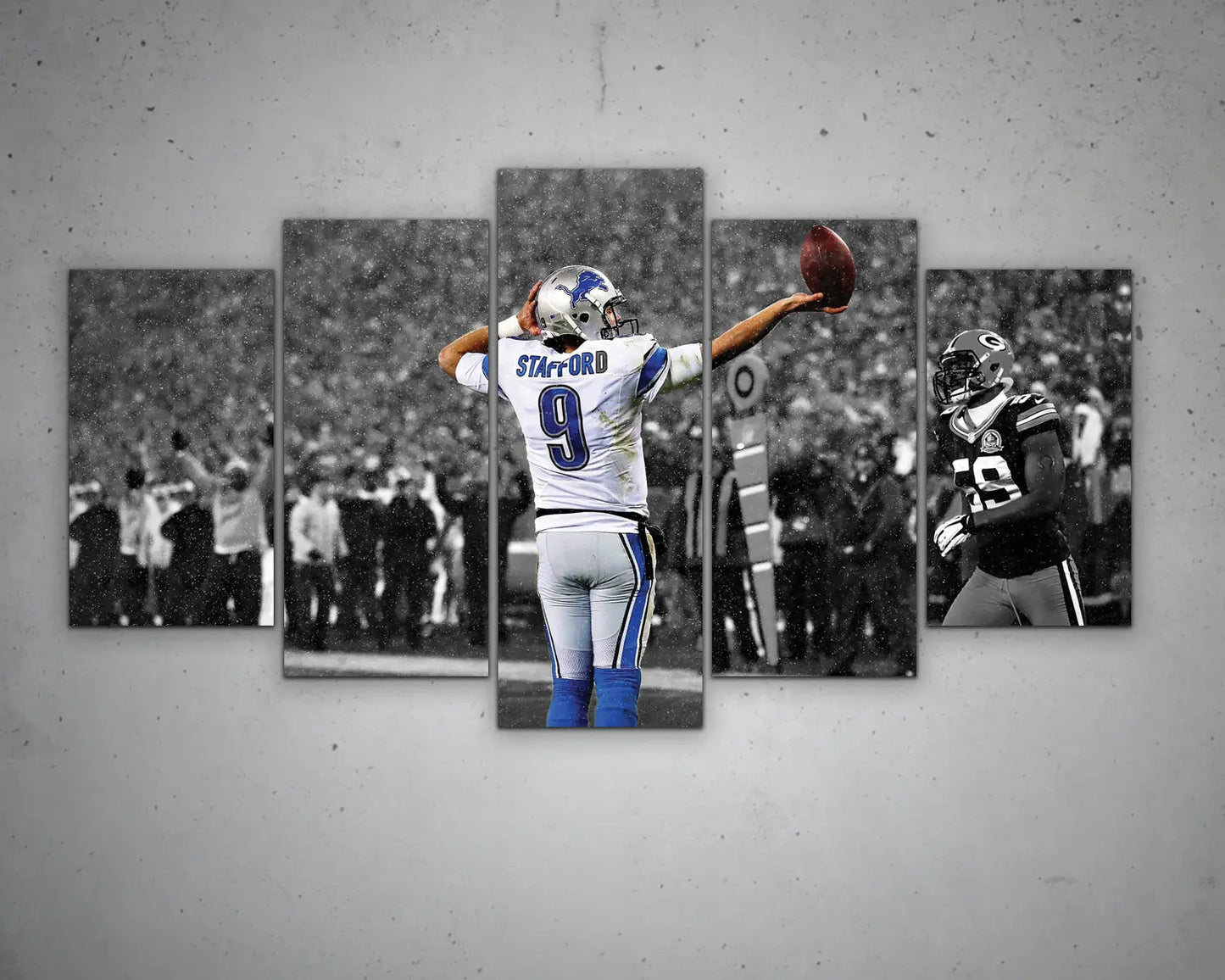 Matthew Stafford Black & White Canvas Print | NFL Wall Art