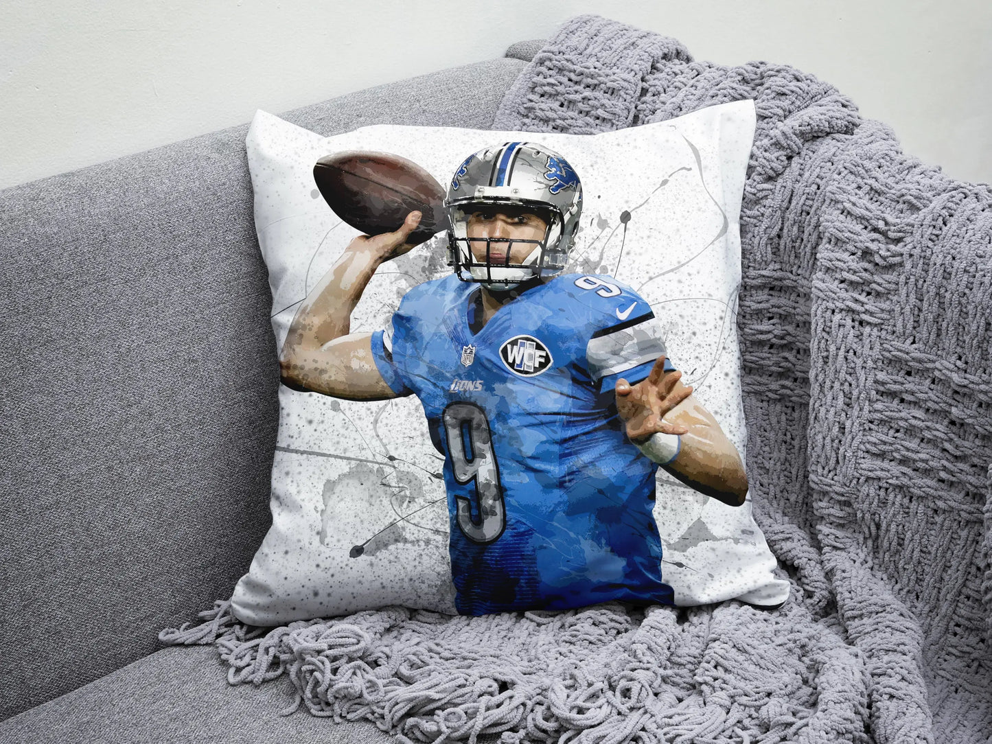 Matthew Stafford Splash Effect Pillow