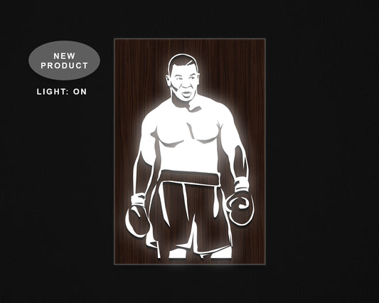Mike Tyson LED Wooden Decal