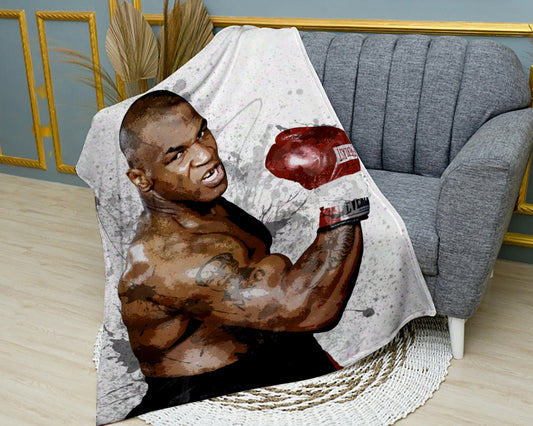 Manta polar con efecto salpicadura de Mike Tyson