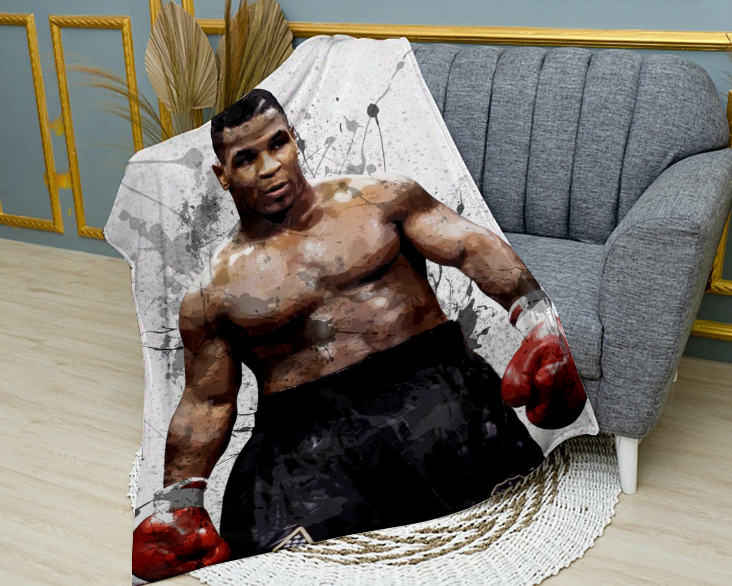 Mike Tyson Splash Effect Fleece Blanket Style 1