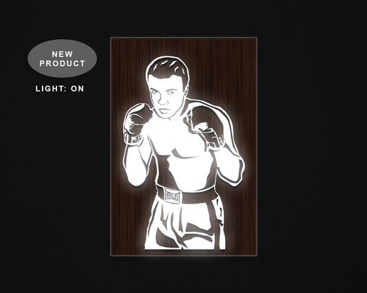 Muhammad Ali LED Wooden Decal