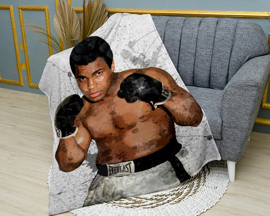 Manta polar con efecto salpicado de Muhammad Ali