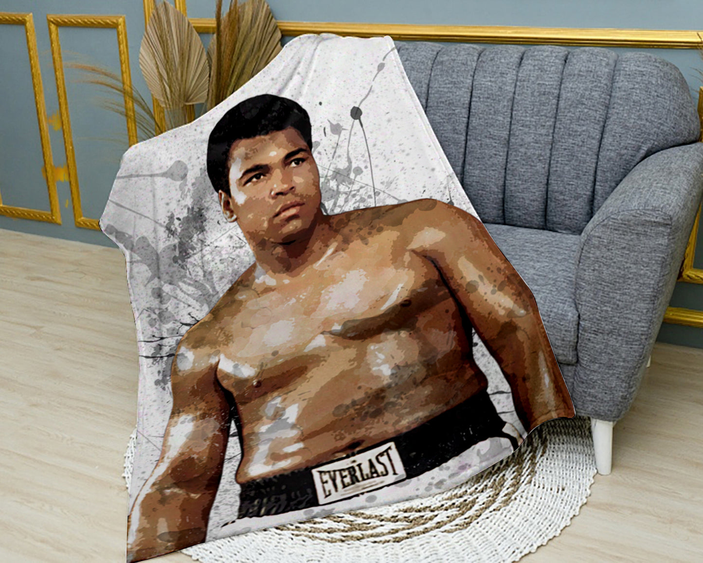 Muhammad Ali Fleece Blanket Splash Effect Boxing Legend