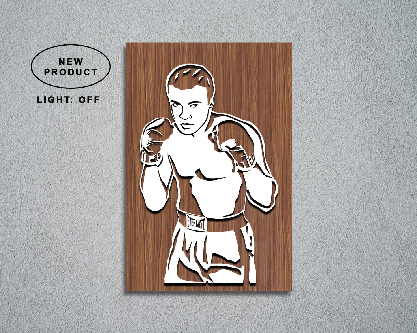 Muhammad Ali LED Wooden Decal