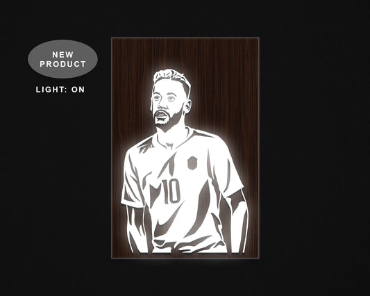 Neymar Brazil Rivera LED Wooden Decal