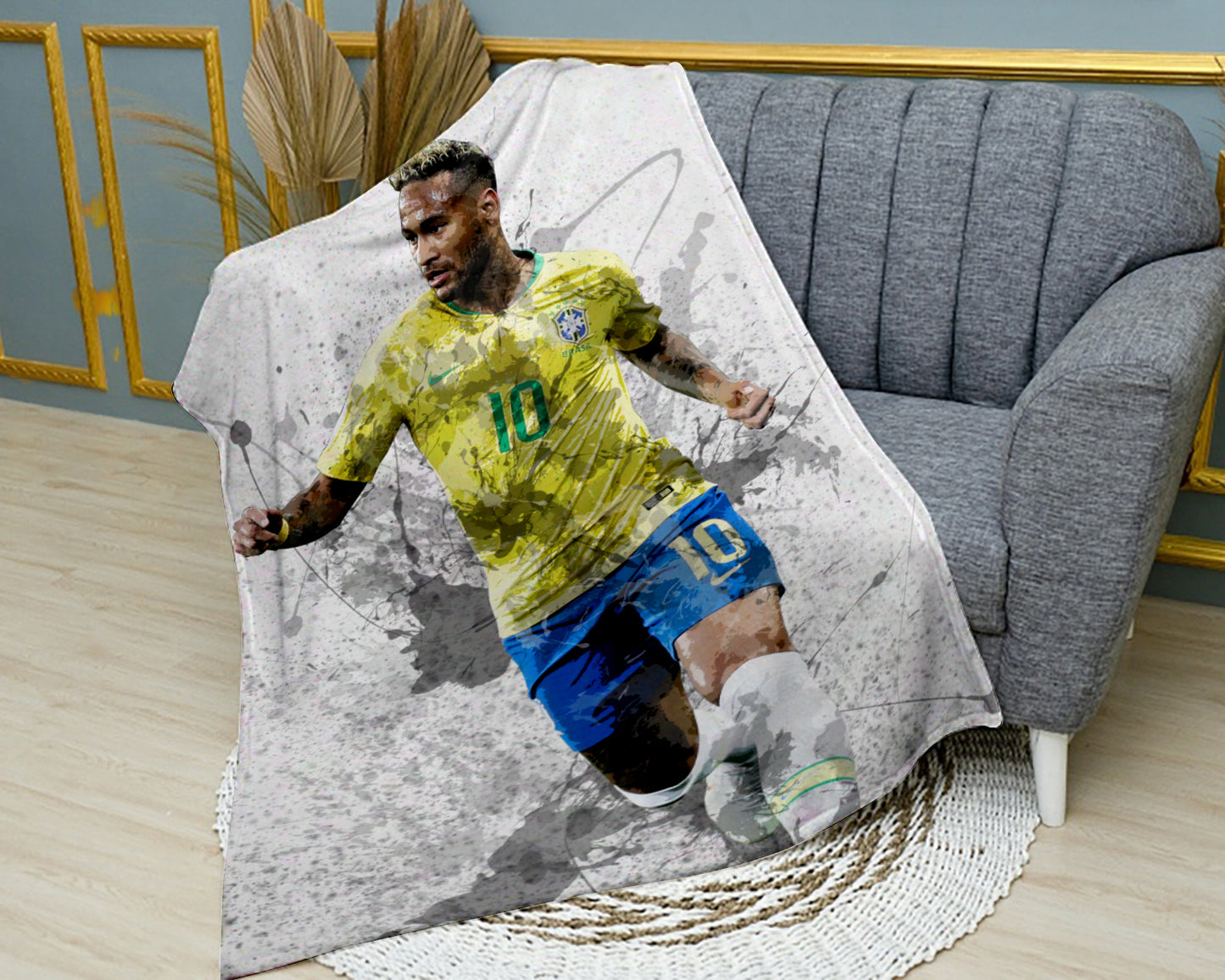 Neymar Brazil National Fleece Blanket