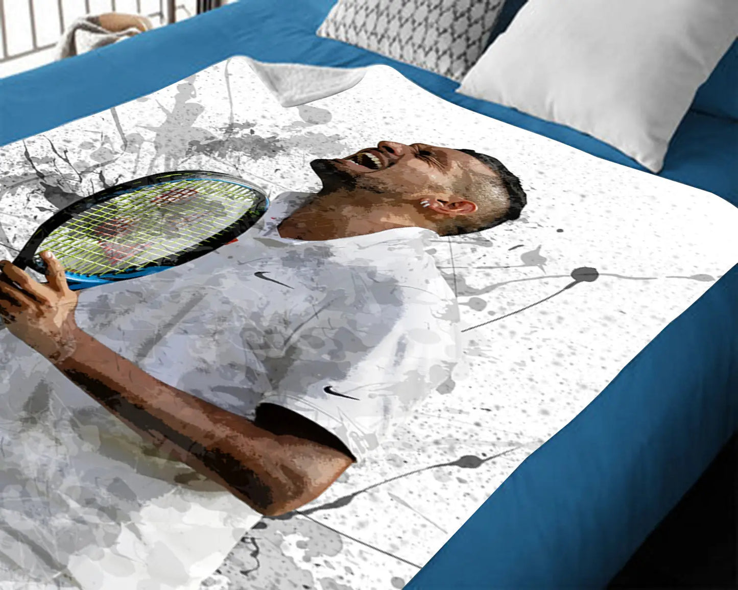 Nick Kyrgios Splash Effect Fleece Blanket