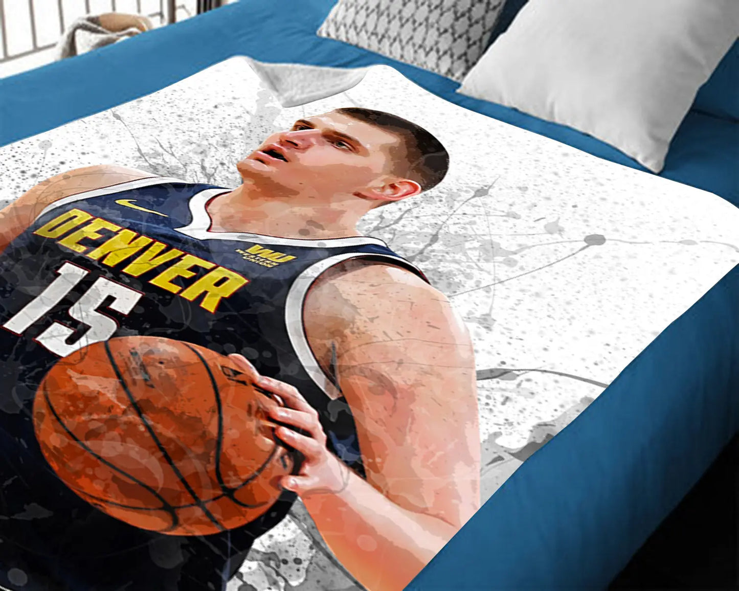 Nikola Jokić Splash Effect Fleece Blanket