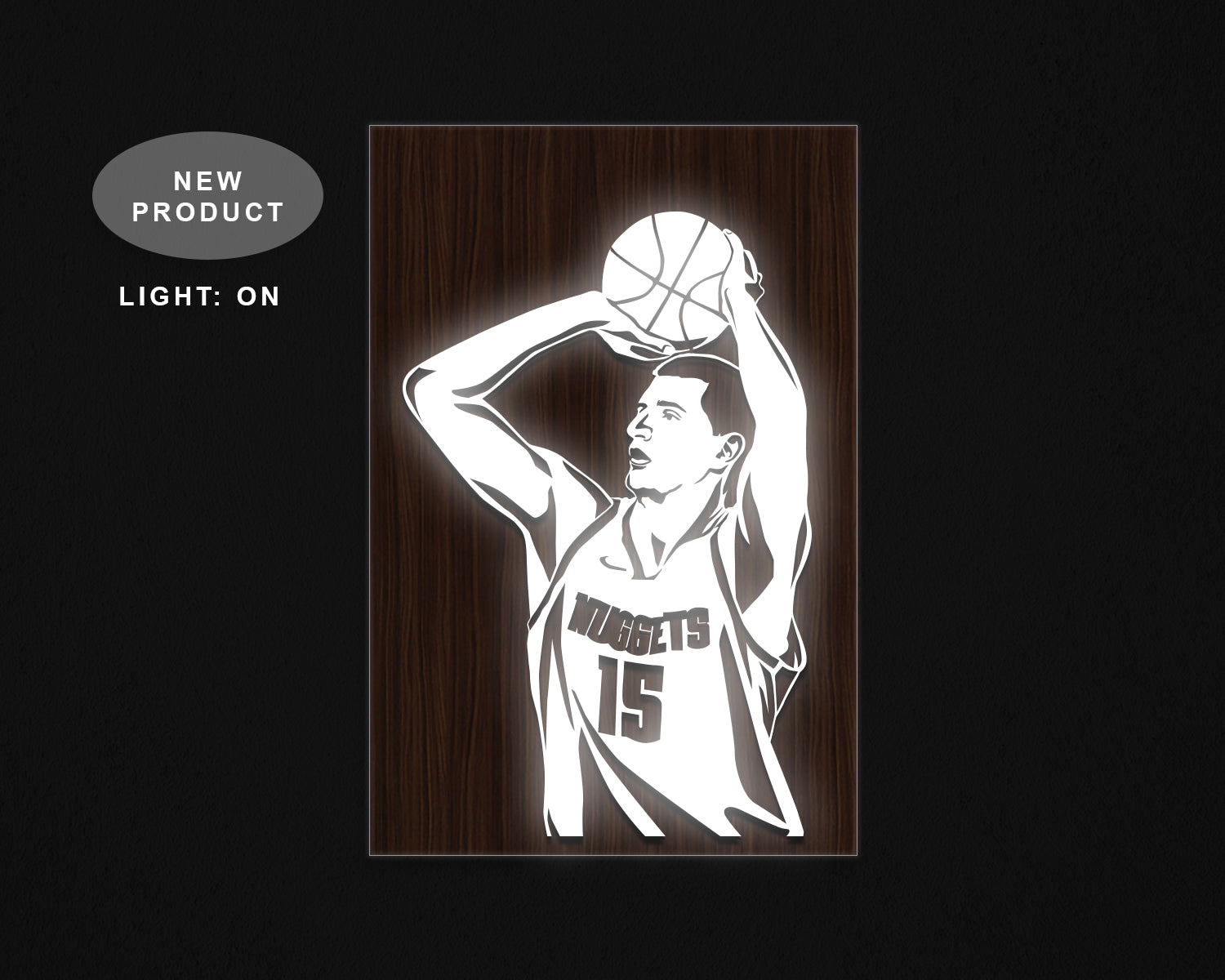 Nikola Jokic LED Wooden Decal