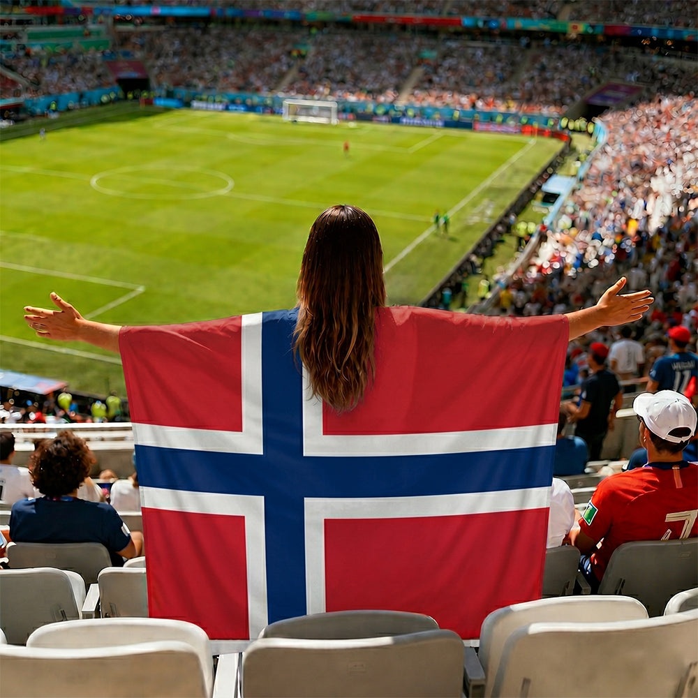 Norway Flag Body Cape with Sleeves