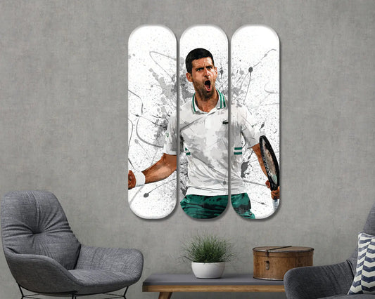 Arte mural de patineta acrílica de Novak Djokovic