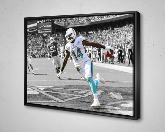 Odell Beckham Jr. Black & White Floating Canvas Print Wall Art