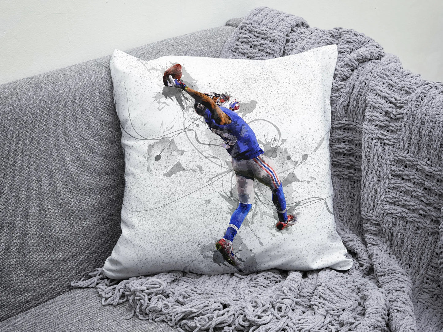 Almohada con efecto salpicadura de Odell Beckham Jr.