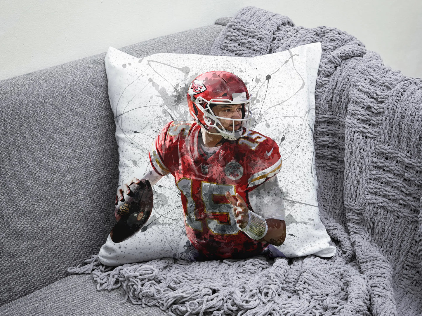 Patrick Mahomes Splash Effect Pillow