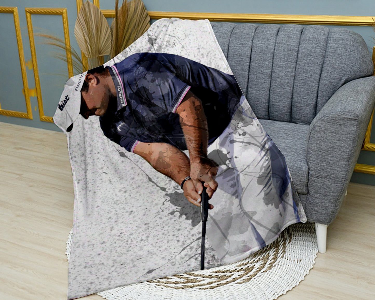 Patrick Reed Splash Effect Fleece Blanket