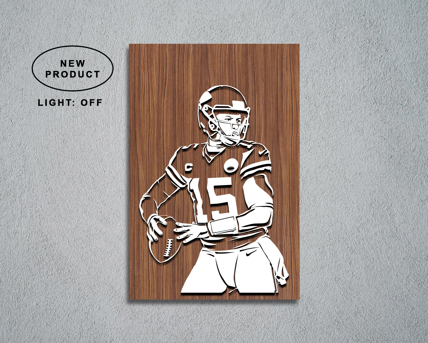 Patrick Mahomes LED Wooden Decal