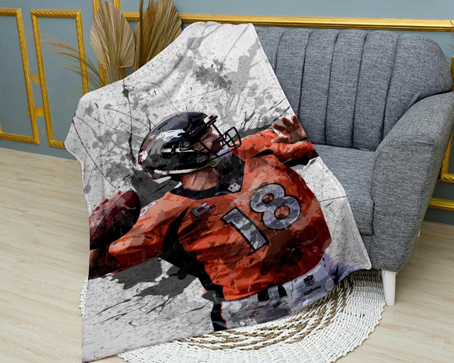 Peyton Manning Splash Effect Fleece Blanket