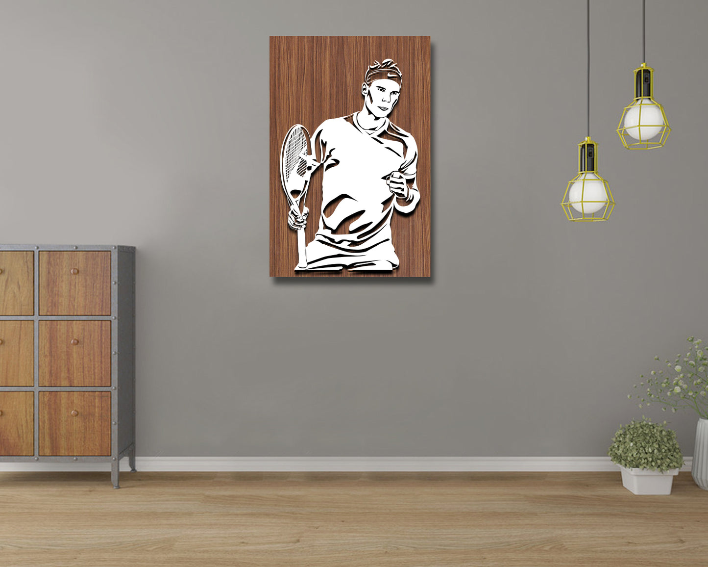 Rafael Nadal LED Wooden Decal