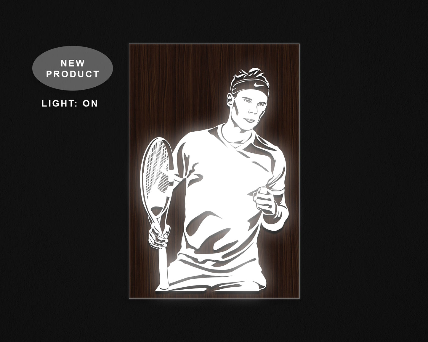 Rafael Nadal LED Wooden Decal