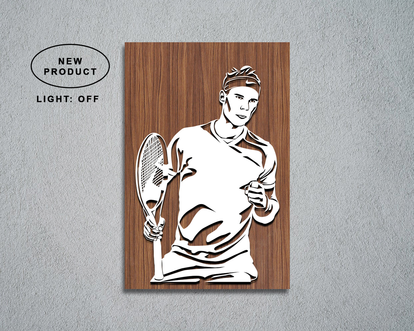 Rafael Nadal LED Wooden Decal