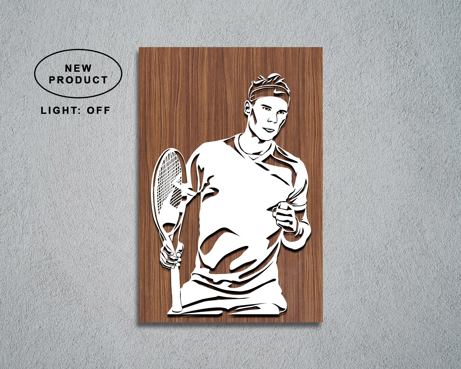 Rafael Nadal LED Wooden Decal