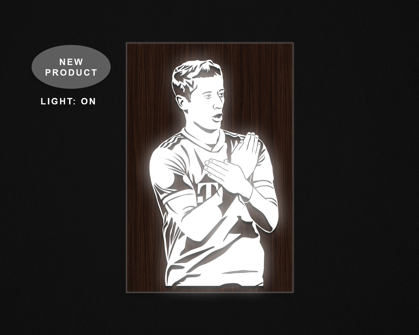 Robert Lewandowski LED Wooden Decal