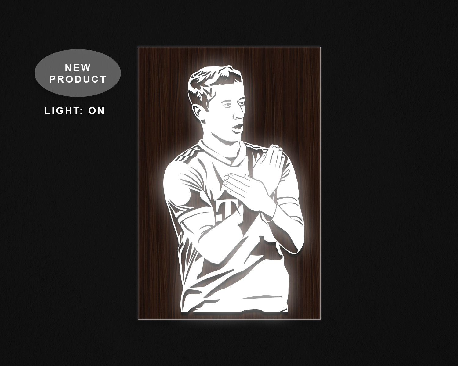 Robert Lewandowski LED Wooden Decal