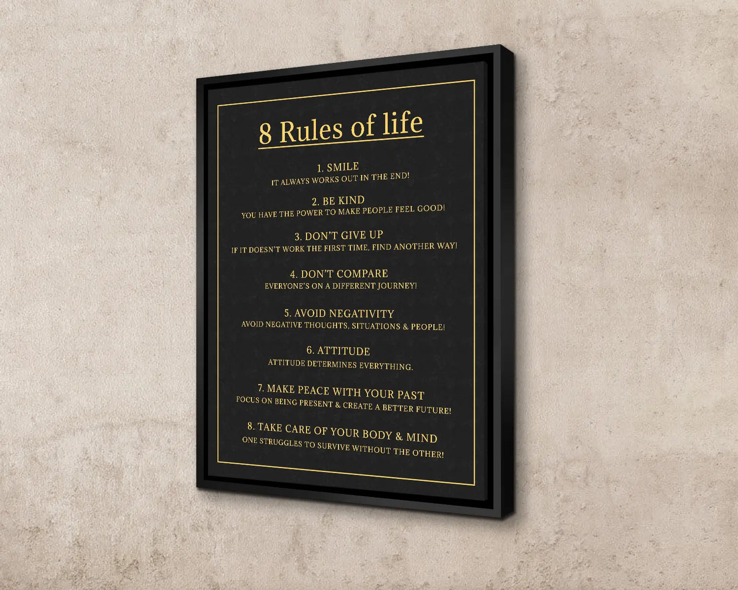 Rules of Life Canvas Wall Art