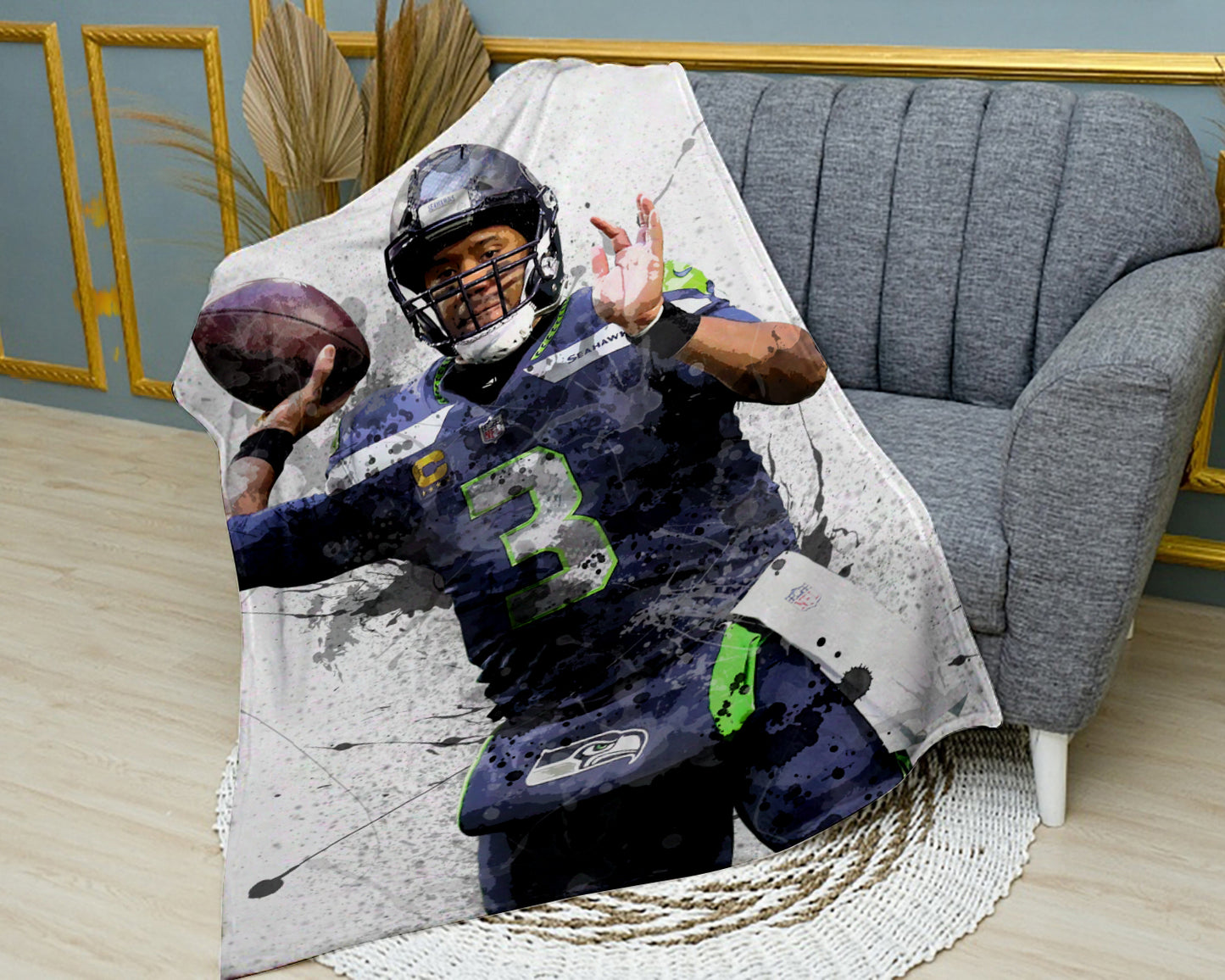 Russell Wilson Splash Effect Fleece Blanket