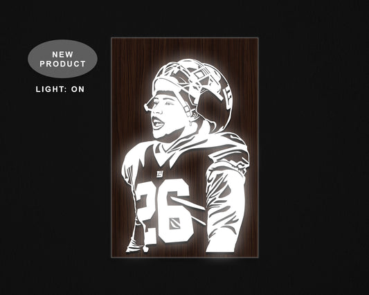 Saquon Barkley LED Wooden Decal