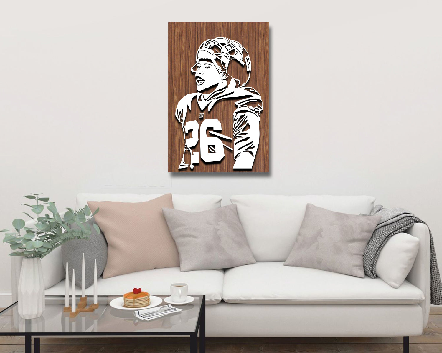 Saquon Barkley LED Wooden Decal